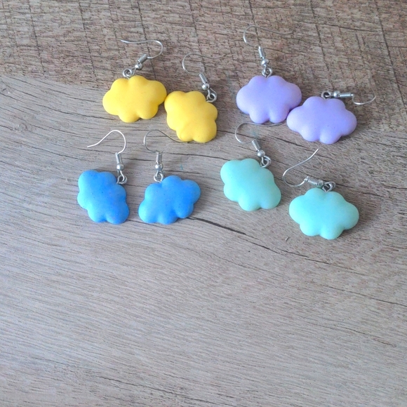 4 pack Pastel Cloud earrings - Picture 1 of 1